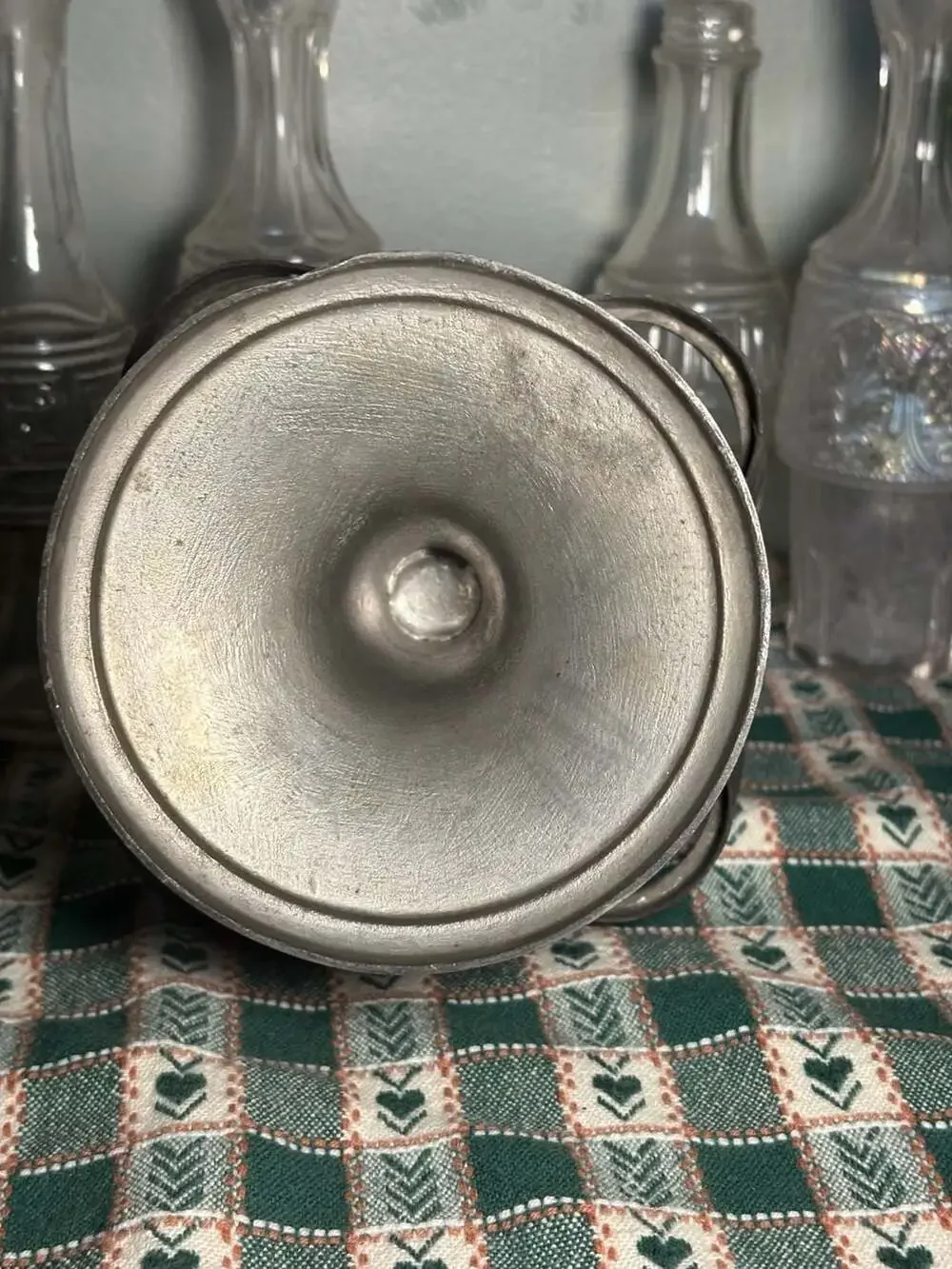 Vintage 4-Piece Glass Cruet Set with Metal Caddy Stand